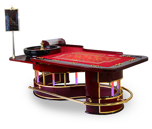 CTC HOLDINGS VIP style roulette table with roulette wheel and winning number display